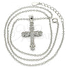 Sterling Silver Pendant Necklace, Cross Design, with White Micro Pave, Polished, Rhodium Finish, 04.336.0125.16