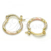 Oro Laminado Small Hoop, Gold Filled Style Diamond Cutting Finish, Tricolor, 02.96.0079.2.15