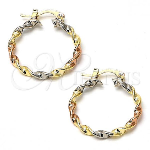 Gold Plated Medium Hoop, Polished, Tricolor, 02.70.0022.20