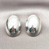 Rhodium Plated Stud Earring, Hollow Design, Polished, Rhodium Finish, 02.411.0040.1