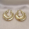Oro Laminado Medium Hoop, Gold Filled Style Hollow Design, Polished, Golden Finish, 02.196.0106.35