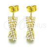 Oro Laminado Stud Earring, Gold Filled Style with Ivory Pearl, Polished, Golden Finish, 02.379.0017