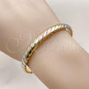 Oro Laminado Individual Bangle, Gold Filled Style Polished, Tricolor, 07.170.0056.1
