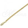 Oro Laminado Basic Anklet, Gold Filled Style Miami Cuban Design, Polished, Golden Finish, 04.63.1360.10