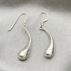 Sterling Silver Dangle Earring, Hollow and Teardrop Design, Polished, Silver Finish, 02.396.0005
