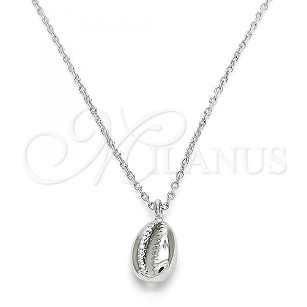 Sterling Silver Pendant Necklace, Polished, Rhodium Finish, 04.370.0001.16