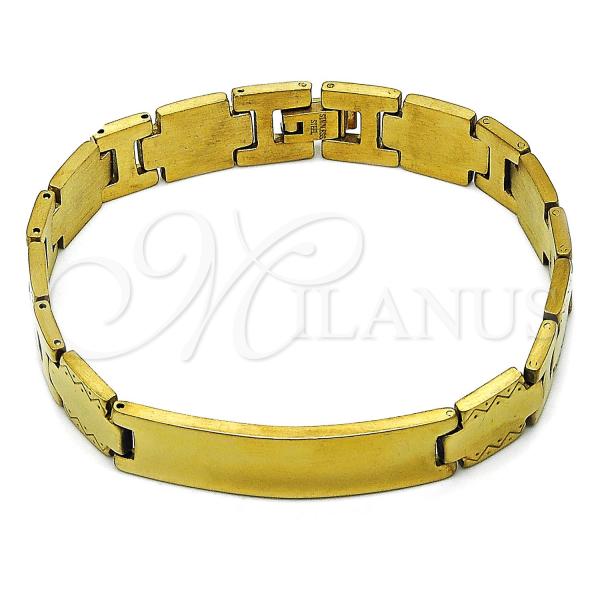 Stainless Steel Solid Bracelet, Polished, Golden Finish, 03.114.0247.1.08