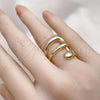 Oro Laminado Elegant Ring, Gold Filled Style Polished, Golden Finish, 01.60.0010