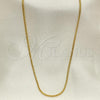 Oro Laminado Basic Necklace, Gold Filled Style Rat Tail Design, Golden Finish, 04.317.0001.24