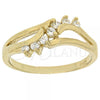 Oro Laminado Multi Stone Ring, Gold Filled Style with White Cubic Zirconia, Polished, Golden Finish, 5.166.019.06 (Size 6)