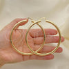 Oro Laminado Extra Large Hoop, Gold Filled Style Hollow Design, Polished, Golden Finish, 02.170.0314.80