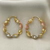 Oro Laminado Medium Hoop, Gold Filled Style Matte Finish, Tricolor, 02.170.0200.30
