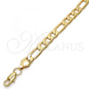 Gold Tone Basic Bracelet, Figaro Design, Polished, Golden Finish, 04.242.0019.08GT