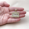 Oro Laminado Religious Pendant, Gold Filled Style Diamond Cutting Finish, Two Tone, 05.120.0095.1