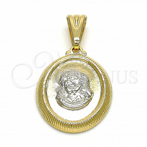 Oro Laminado Religious Pendant, Gold Filled Style Holy Spirit Design, Polished, Two Tone, 05.32.0065