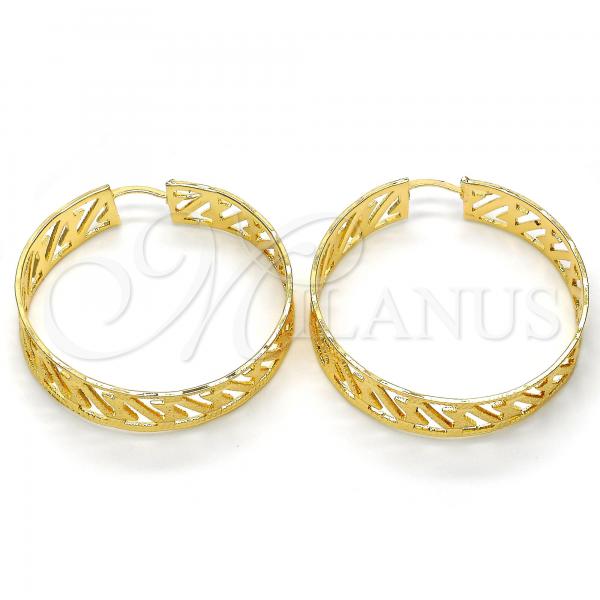 Oro Laminado Medium Hoop, Gold Filled Style Matte Finish, Golden Finish, 02.122.0089.45