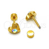 Stainless Steel Stud Earring, Heart Design, with Aurore Boreale Crystal, Polished, Golden Finish, 02.271.0004.10