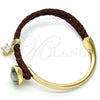 Oro Laminado Individual Bangle, Gold Filled Style with Black Diamond Swarovski Crystals and White Micro Pave, Polished, Golden Finish, 07.239.0004.10 (03 MM Thickness, One size fits all)