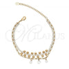 Oro Laminado Fancy Bracelet, Gold Filled Style with White Crystal and White Cubic Zirconia, Polished, Golden Finish, 03.171.0046.07