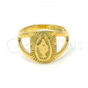 Oro Laminado Mens Ring, Gold Filled Style Virgen Maria Design, Polished, Golden Finish, 5.178.009.11 (Size 11)