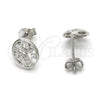 Sterling Silver Stud Earring, Tree Design, with White Cubic Zirconia, Polished, Rhodium Finish, 02.285.0024