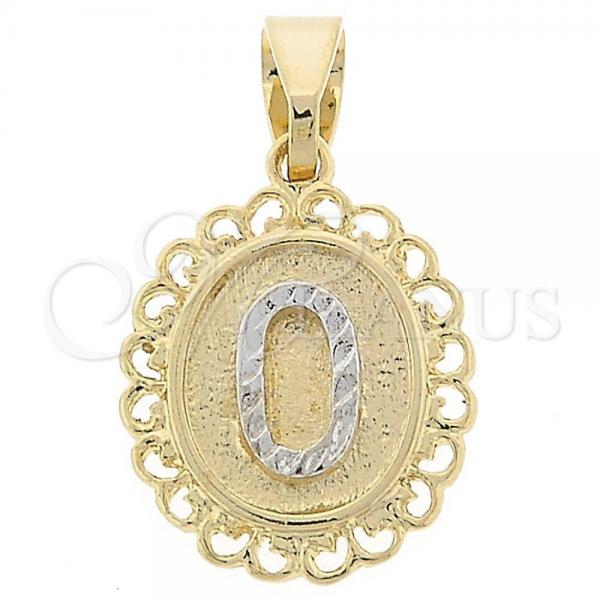 Oro Laminado Fancy Pendant, Gold Filled Style Two Tone, 05.16.0170