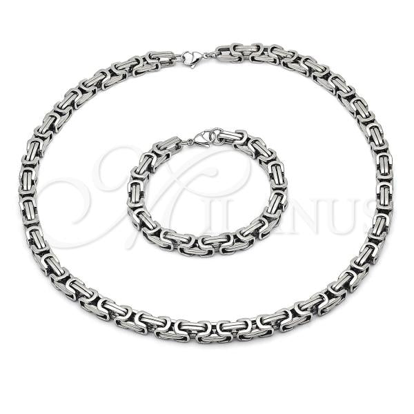 Stainless Steel Necklace and Bracelet, Polished, Steel Finish, 06.116.0025