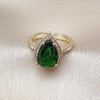 Oro Laminado Multi Stone Ring, Gold Filled Style Teardrop and Cluster Design, Polished, Golden Finish, 01.196.0034