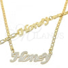 Oro Laminado Necklace and Bracelet, Gold Filled Style Polished, Golden Finish, 06.63.0244