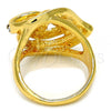 Oro Laminado Multi Stone Ring, Gold Filled Style with White Crystal, Polished, Golden Finish, 01.241.0005.08 (Size 8)