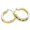 Oro Laminado Small Hoop, Gold Filled Style with Black and White Cubic Zirconia, Polished, Golden Finish, 02.210.0267.3.25