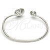 Rhodium Plated Individual Bangle, with Aurore Boreale Swarovski Crystals, Polished, Rhodium Finish, 07.239.0003.4 (03 MM Thickness, One size fits all)