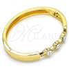 Oro Laminado Individual Bangle, Gold Filled Style with White Crystal, Polished, Golden Finish, 07.252.0068.05 (08 MM Thickness, Size 5 - 2.50 Diameter)