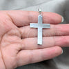 Sterling Silver Religious Pendant, Cross Design, Polished, Silver Finish, 05.392.0094