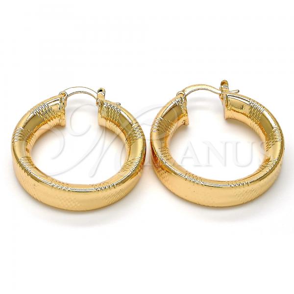 Oro Laminado Medium Hoop, Gold Filled Style Hollow Design, Polished, Golden Finish, 02.261.0002.30