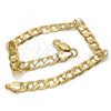 Gold Tone Basic Bracelet, Curb Design, Polished, Golden Finish, 04.242.0028.08GT