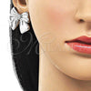 Rhodium Plated Stud Earring, Bow Design, Polished, Rhodium Finish, 02.60.0158.1