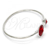 Rhodium Plated Individual Bangle, with Light Siam Swarovski Crystals, Polished, Rhodium Finish, 07.239.0003.6 (03 MM Thickness, One size fits all)
