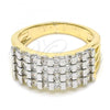 Oro Laminado Multi Stone Ring, Gold Filled Style with White Cubic Zirconia, Polished, Two Tone, 01.210.0064.2.07 (Size 7)
