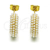 Oro Laminado Stud Earring, Gold Filled Style with Ivory Pearl, Polished, Golden Finish, 02.379.0018