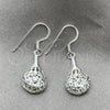 Sterling Silver Dangle Earring, Filigree Design, Polished, Silver Finish, 02.392.0005