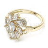 Oro Laminado Multi Stone Ring, Gold Filled Style with White Cubic Zirconia, Polished, Golden Finish, 01.210.0094.06 (Size 6)