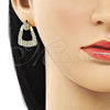 Oro Laminado Dangle Earring, Gold Filled Style Polished, Golden Finish, 02.213.0567