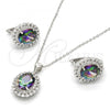 Sterling Silver Earring and Pendant Adult Set, with White and  Cubic Zirconia, Polished, Rhodium Finish, 10.186.0023