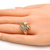 Gold Tone Multi Stone Ring, with White Cubic Zirconia, Polished, Golden Finish, 01.199.0001.08.GT (Size 8)