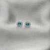 Sterling Silver Stud Earring, with Aquamarine Cubic Zirconia, Polished, Silver Finish, 02.397.0041.03