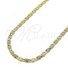 Oro Laminado Basic Necklace, Gold Filled Style Mariner Design, Diamond Cutting Finish, Golden Finish, 04.213.0247.20