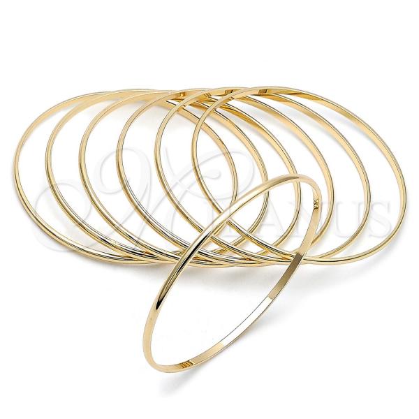 Oro Laminado Semanario Bangle, Gold Filled Style Golden Finish, 5.232.002.04 (02 MM Thickness, Size 4 - 2.25 Diameter)