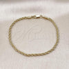 Oro Laminado Basic Bracelet, Gold Filled Style Rope Design, Polished, Golden Finish, 5.222.036.07