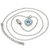 Rhodium Plated Pendant Necklace, Star Design, with Blue Topaz Opal and White Micro Pave, Polished, Rhodium Finish, 04.63.1325.6.18